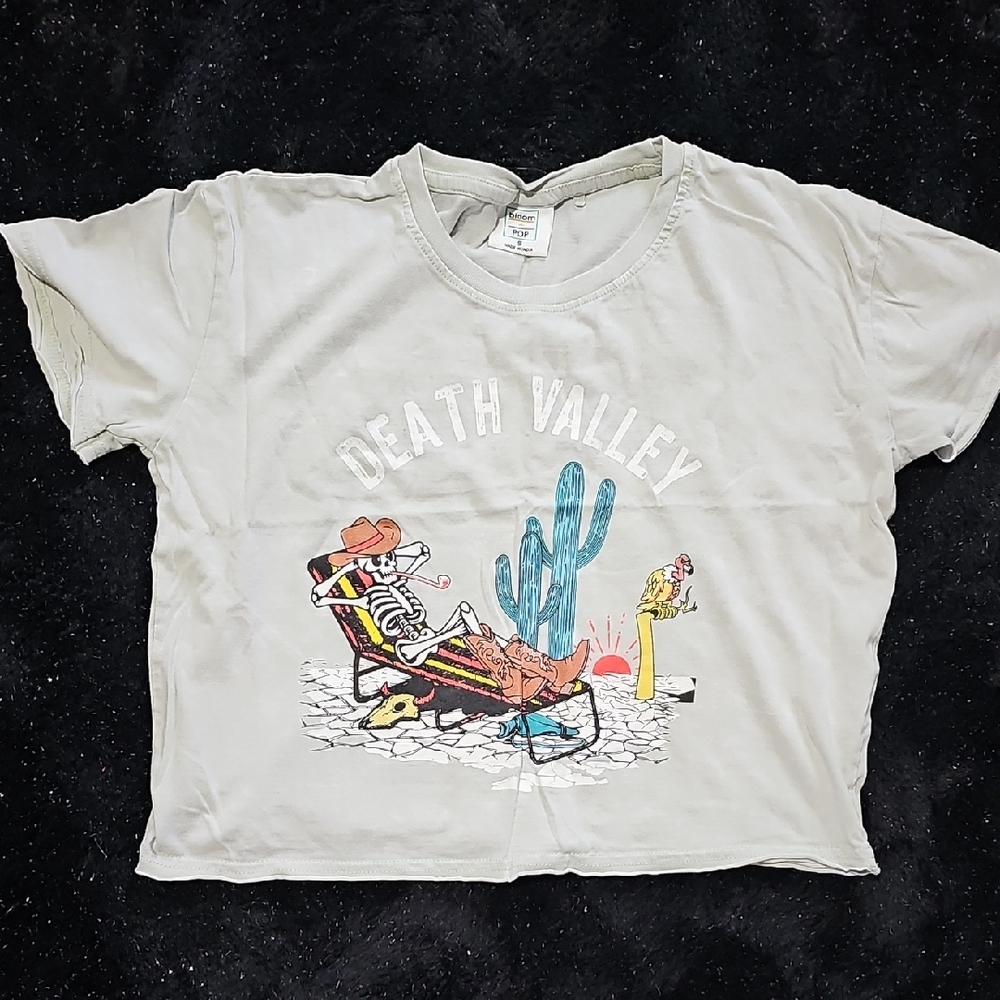 NWOT 'Death Valley' Crop Top with Skeleton Design